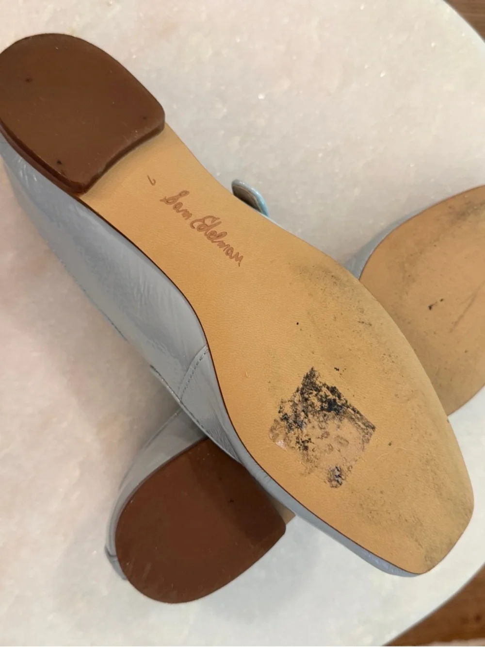 Sam Edelman Michaela Mary Jane Flat Shoes Cape Blue Leather Women’s Sz 7 - Picture 7 of 8